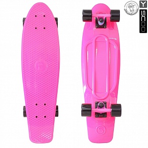 Скейтборд виниловый Y-Scoo Big Fishskateboard 27" 402-P с сумкой, розовый (RT, 5926rt)
